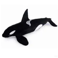 Dorimytrader Simulation Animaux Killer Whale Plush Toy Big Stuffed Black Shark Poupée pour Enfants Adultes Cadeau 51 pouce 130 cm DY60962