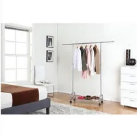 2019 Wholesales Mini Layer Network Horizontal Bar Adjustable Garment Rack Hanger Storage Organizer Silver