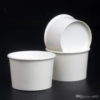 Disposable Ice Cream Paper Cup Groente Pakking Bowls Ronde 4oz Bowl Holiday Party Restaurant Supplies voor Take Out Out Container 170LM ZZ