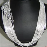 Partihandel 100 st 925 sterling silver 1mm ormkedja halsband för kvinnor män smycken 16inch 18inch, 20inch, 22inch, 24 tums kan välja