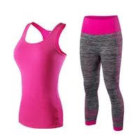 Yel Sıcak Custom Kadınlar Gym Eşofman Yoga Sportswear İçin Set Yelek Pantolon Spor Suit Spor Tayt En Koşu Suits Koşu