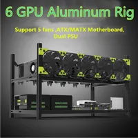6 gpu aluminium stapelbare openlucht mijnbouw case computer frame rig bitcoin ethereum hoge kwaliteit computer case toren voor BTC