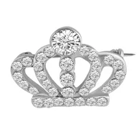 Partihandel Nya julpinnar Fashion Crystal Crown Pins Små krage Mäns kostym Broscher Smycken Gratis frakt