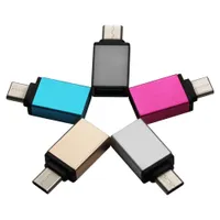 Métal USB C Type C Mâle à USB 3.0 Femelle Convertisseur Adaptateur OTG pour MacBook Samsung GALAXY Note 7 MEIZU pro 5 Xiomi 5 Mi5 4c 300pcs / lot