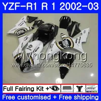 ヤマハYZF R 1 YZF 1000 YZF-1000 YZFR1 02 03ボディワーク237hm.0 YZF R1 02 YZF1000 YZF-R1 2002 2003 2002 2003フェアリングフレームラッキーストライクホワイト