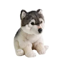Dorimytrader 품질 소프트 시뮬레이션 동물 늑대 봉제 인형 미니 허스키 개 장난감 애완 동물 동물 애들 선물 27x16x24cm DY50120 박제