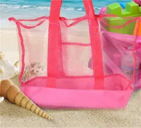Folding Mesh Handväska Multi Funktion Kid Beach Bag Rosa Tote Toy Shells Storage Pouches 6kj C