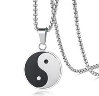 Free Shipping 316L Stainless Steel Matte Finished Yin Yang Pendant Necklace with Free Chain 24