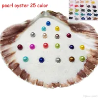 DIY Akoya Pearl Oyster Round 6-7 mm 25Colors Eau douce Natural Cultured in Fresh Oyster Pearl Mussel Farm Supply PP055