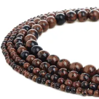 Natural Stone Beads Mahogany Obsidian Edelsteen Ronde Losse Kralen Voor DIY Sieraden Maken 1 Strand 4-10mm