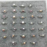 المجوهرات بالجملة المياه العذبة مثقف مزيج الألوان حبات اللؤلؤ قابل للتعديل حلقة 8-9mm