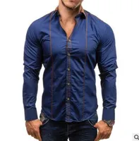 abiti da uomo di moda 2019 uomini di alta qualità plus size camicia abito manica lunga chemise homme manche longue