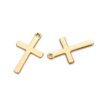 50PCS 12 * 20 mm de acero inoxidable Cruces encantos ajuste encanta el collar flotante crucifijo colgante hecho a mano DIY joyería que hace