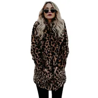 Wholesale-yjsfg Casa Casa de piel de imitación de lujo de alta calidad para mujer Abrigo de invierno Moda cálida Leopardo Piel artificial Chaqueta de abrigos de mujer