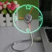 Freeshipping New USB Gadget Mini Flexibel LED Light USB Fan Time Clock Desktop Clock Cool Gadget Time Visa hög kvalitet