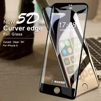 5D曲がったエッジプロテクトガラス用iPhone x 8 7プラススクリーンプロテクターのためのiphone 6の強化ガラスフルフィルム