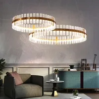 Lámpara de araña de cristal moderna LED Lámparas de araña de cristal brillante europea Lámparas colgantes Habitación Habitación Sala de estar Salón Lobby Luz