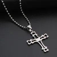 1 Stainless Steel Multilayer hollow Love Heart Cross Necklace Religion Jesus Titanium Faith Lucky mother men&#039;s women&#039;s family gifts jewelry