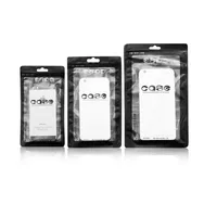 3 taille de la cellule en plastique noir cas de téléphone Sacs événement avec Accrocher trou pour téléphone mobile Shell Emballage Sac Zipper LX0019
