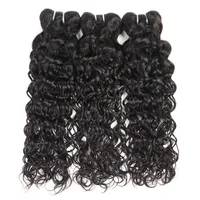 Paquet de 3 paquets de cheveux humains ondulés naturels brésiliens pour cheveux en gros de couleur noire