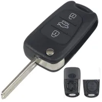 50pcs DHL Carte de clé gratuite de voiture pour Kia pour Hyundai IX35 3 Boutons Flip Pliage FOB FOB FOB avec bouton Hold FOB