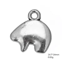 2021 سبائك الزنك العتيقة الفضة مطلي رخيصة أنيق الدب القطبي الحيوان مجوهرات
