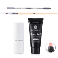 60ml PolyGel kits Professional Nail Enhancement Pink Clear French White Nails Poly Gel +Slip Solution+Brush pen+Palette