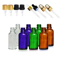 5 ml Glas Cosmetische Jaren Essentiële Olie Spray Flessen Amber Glass Dropper Fles met DRIPPER Cosmetische container Nieuw beschermingspakket