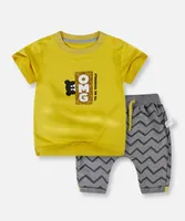 2018 جديد ملابس الطفل الطفل الصيف قصيرة الأكمام البدلة الأولاد 2 سنة مجموعتين من المد
