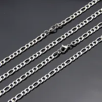 Fabrik Preis Großhandel 4 MM Edelstahl Figaro Kette Halskette Länge 50 55 60 70 CM Mode Coole Partei Schmuck Top Qualität Freies Verschiffen