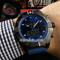 Nieuwe Blackbird Professionele Outer Space Chrono B55 EB5510H2 Blue Dial Dubbele Display Quartz Digital Mens Horloge Rubberen Strap Gents Horloges
