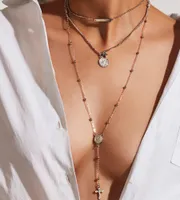 Fashion Jewellery Bohemian Style Sexy Exaggeration Necklace Virgin Cross Pendant Long Clavicle Necklace for Women