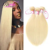 9a Mink Virgin Peruvian Hair Bundles Human Hair Weaves Weft # 613 Blond Remy Human Hair Extensions 3pcs Per Set Double Weft från MS Joli