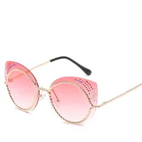 Cat Eye Sunglasses 2018 High Quality Cool Vintage Fashion Pc Lens Diamond Cateye Women Sun Glasses 6 Colors Cheap Wholesale Eyewear with Box