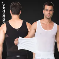 Güçlü Erkek Vücut Şekillendirici Yüksek Powernet Yelek M L XL Siyah Beyaz Vücut Kemerler Erkekler Bel Cincher Şekil Giymek