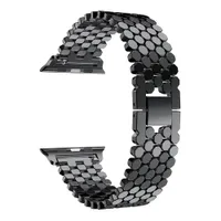 Apple Watch Straps Fish Scale 금속 스테인레스 스틸 밴드 iwatch Series 1 2 3 4 4 어댑터가 포함 된 커넥터 Apple watchband 40 / 44mm 용