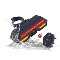 Smart Bike Lights Tail Light Draadloze afstandsbediening Turn Signals USB Oplaadbare LED Bicycle Lights Mountain Road