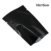 100шт Черный 10х15 см Фольга Вакуумная Майларовый Фольга для хранения продуктов Мешок алюминиевой фольги Тип упаковки для зерну Open Top лавсановой сумка для образца Giveaway