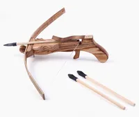 Antieke bamboe houten kruisboog pistool outdoor schieten zachte rubberen onschadelijke boog kinderen mini jacht speelgoed militaire wapen rollenspel grappig uit