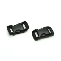 50pcs/lot 3/8&quot;(10mm) Plastic Buckles Contoured Curved For Paracord Bracelet Webbing Black