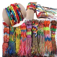 Venta al por mayor colorida pulsera tejida niñas infinito joyería hecha a mano barato cordón de la trenza filamento hecho a mano pulseras de la amistad mujeres accesorios