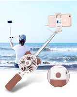 야외 유선 Selfie 스틱 2 속도 충전식 휴대용 미니 팬 쿨러 은행 USB 팬 여행 셀프 초상 휴대용 여성용 팬