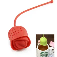 Silicone Rose Design Tea Leaf Strainer Herbal Spice Infuser Teacup Teapot Filter