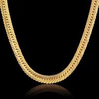 whole saleVintage Long Gold Chain For Men Hip Hop Chain Necklace 8MM Gold Color Thick Curb Necklaces Men&#039;s Jewelry Colar Collier