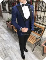 yiwumensa Black Shawl Lapel Navy Blue Men Suits 2019 Custom Made 3 Piece Classic Wedding Groom Suit For Man Slim Fit Suit Mens