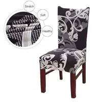Cubierta de silla de comedor de impresión oscura vintage removible Banquete plegable Cubierta de silla de comedor para silla de cocina moderna