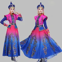 Yüksek kaliteli Moğol dans Kostüm Sahne performansı giyim kadın uzun elbise Azınlık halk dansları Giyim karnaval prenses Giyim