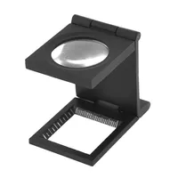 Mikroskop 10x ABDL Schreibtisch Klappschreiber Optisch Objektiv schwarz faltbarer Drucktuchvergrößerung wie Maßstab Zeiger -Loupe