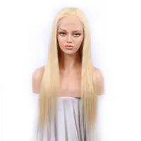 Блондинка полные кружева человеческие волосы парики бразильские человеческие волосы цвета 613 # прямые кружевные фронтские парики с детскими волосами