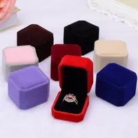 Jewellery Organizer Box Anelli / Orecchini Storage Small Gift Box Fai da te Craft Display Square Wedding / etc Velluto